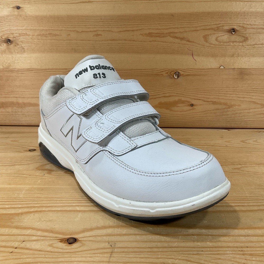 New Balance 813 Hook & Loop Walking Shoes Men’s 8 D White Leather MW813HWT